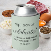Huwelijksgunst Sip Savor Celebrate Sage Green Funn Blikjeskoeler