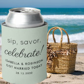 Huwelijksgunst Sip Savor Celebrate Sage Green Funn Blikjeskoeler