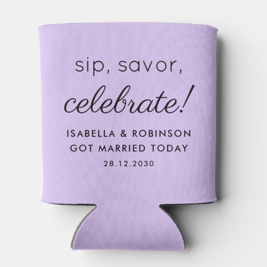 Huwelijksgunst Sip Savor Vieren Paarse Grappig Blikjeskoeler (Achterkant)