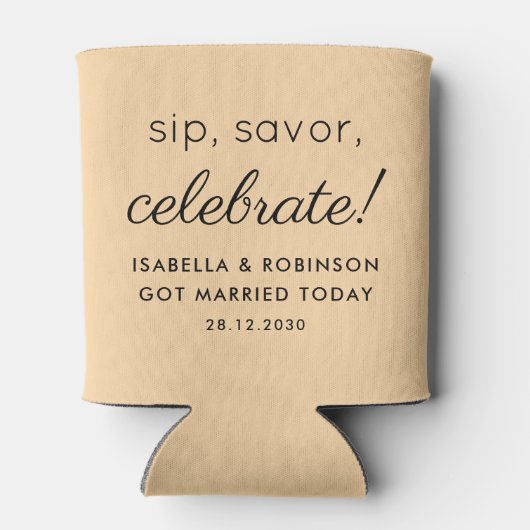 Huwelijksgunst Sip Savor Vieren Toscaanse Grappig Blikjeskoeler (Achterkant)
