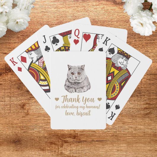 Huwelijksgunst speelkaarten met kat