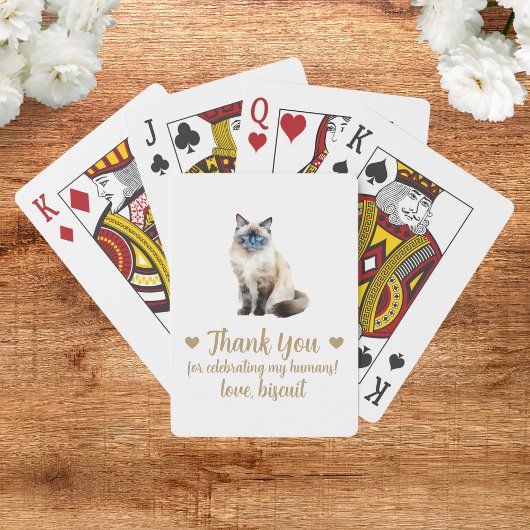 Huwelijksgunst speelkaarten voor katten