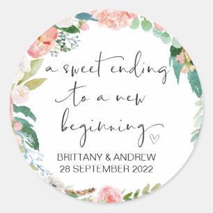 Huwelijksgunst Treat Bag Jam Jar Sweet Beginning Ronde Sticker