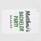 Huwelijksgunst voor vrijgezellenfeest met moderne  golfhanddoek (Horizontaal)