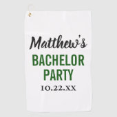 Huwelijksgunst voor vrijgezellenfeest met moderne  golfhanddoek (Voorkant)
