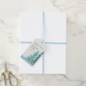 Huwelijksgunst Waterverf Wild Forest Mountain Lake Cadeaulabel (Met Touw)