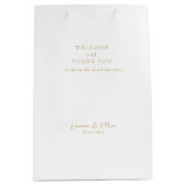 Huwelijksgunst Welkom Dank u Gouden Tekst Medium Cadeauzakje (Voorkant)