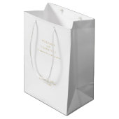 Huwelijksgunst Welkom Dank u Gouden Tekst Medium Cadeauzakje (Voorkant Gekanteld)