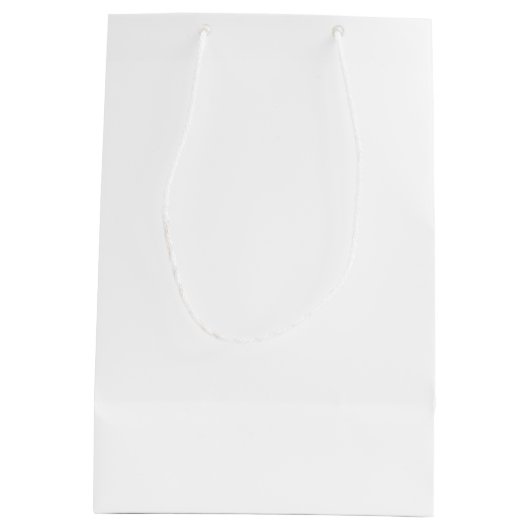 Huwelijksgunst Welkom Witte Bloemen Medium Cadeauzakje (Achterkant)