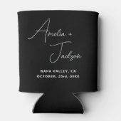 Huwelijksgunst Zwart Wit Moderne Minimalistische N Blikjeskoeler (Achterkant)