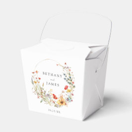 Huwelijksgunstdoos met wilde bloemen bedankdoosjes