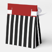 Huwelijksgunsten; B&W Strepen w/Rood, Douanelabel Bedankdoosjes (Achterkant)