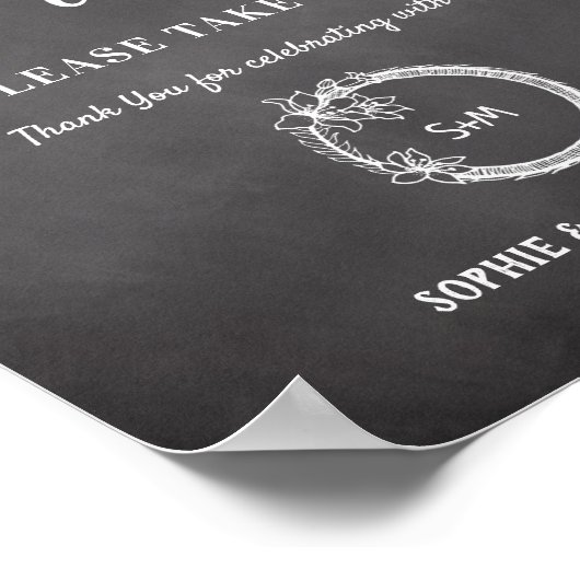 Huwelijksgunsten Black Wedding Sign Poster (Hoek)