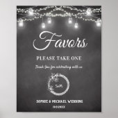 Huwelijksgunsten Black Wedding Sign Poster (Voorkant)