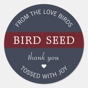 Huwelijksgunsten Navy Blauwe Bourgondische Rode Vo Ronde Sticker