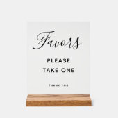 Huwelijksgunsten neem alsjeblieft één tafel acryl bord (Voorkant)