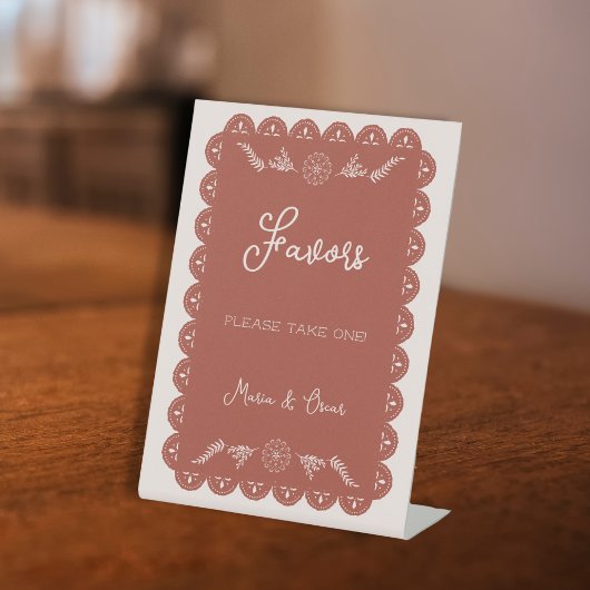 Huwelijksgunsten Neem een Papel Picado Mexicaans Reclamebord Met Voetstuk