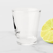 Huwelijksgunsten Paar Dans Monogram Modern Eenvoud Shot Glas (Rechts)