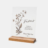 Huwelijksgunsten Rustieke Elegante Wildflowers Moc Acryl Bord (Hoek)