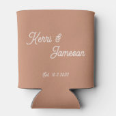 Huwelijksgunsten Terracotta Minimalistisch Script Blikjeskoeler (Achterkant)