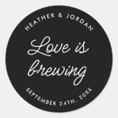 Huwelijksgunsten van de moderne liefde-bruiloft ko ronde sticker (Voorkant)