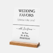 Huwelijksgunsten Wit Zwart NAAM Acryl Bord (Hoek)