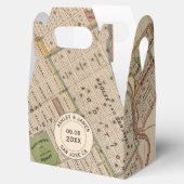 Huwelijksgunstendoos met vintage San Jose CA-kaart Bedankdoosjes (Geopend)