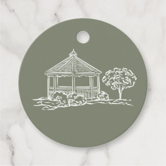 Huwelijksgunstkaartje met initialen voor de Gazebo Bedankjes Labels