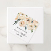 Huwelijksgunstlabels in bloem beige wit bedankjes labels (In situ)