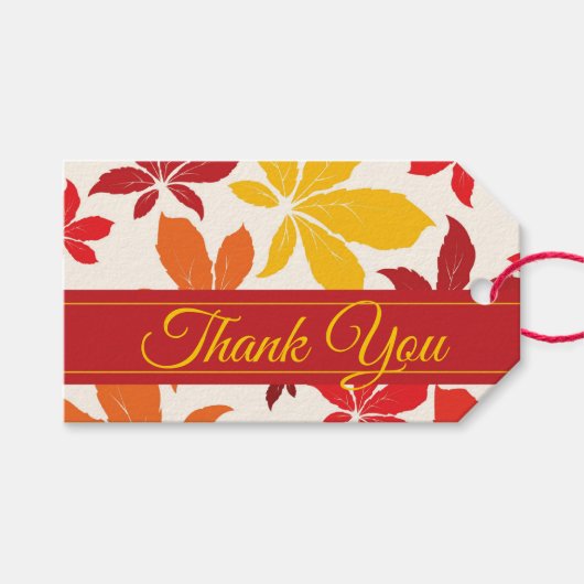 Huwelijksgunstlabels met heldere herfstbladeren cadeaulabel (Voorkant (Horizontaal))