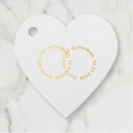 Huwelijksgunstlabels met namen bedankjes labels