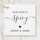 Huwelijksgunstlabels 'Onze Liefde is Pittig' Bedankjes Labels (Voorkant)