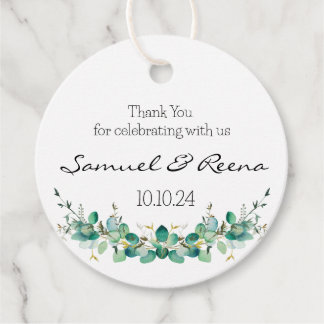 Huwelijksgunstlabels, Ronde geschenklabels, bloeml Bedankjes Labels