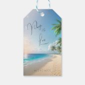 Huwelijksgunstlabels voor het strand cadeaulabel (Achterkant)