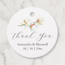 Huwelijksgunstlabels Witte Magnolia Bloemen