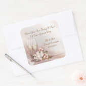 Huwelijksgunststickers Champagne Taart Vierkante Sticker (Envelop)