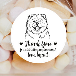 Huwelijksgunststickers met Aangepaste Chow Chow Ho Ronde Sticker