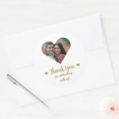 Huwelijksgunststickers met eigen hartfoto ronde sticker (Envelop)