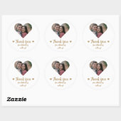 Huwelijksgunststickers met eigen hartfoto ronde sticker (Vel)