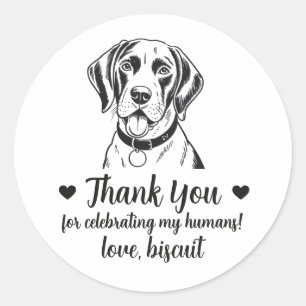 Huwelijksgunststickers met op maat gemaakte Engels Ronde Sticker