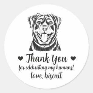 Huwelijksgunststickers met op maat gemaakte Rottwe Ronde Sticker