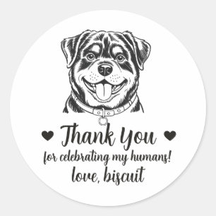 Huwelijksgunststickers met op maat gemaakte Rottwe Ronde Sticker