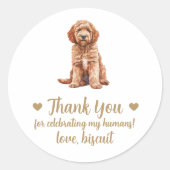 Huwelijksgunststickers op maat voor Goldendoodle-h Ronde Sticker (Voorkant)