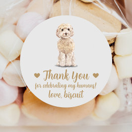 Huwelijksgunststickers voor honden met eigen ontwe ronde sticker