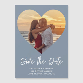 Huwelijkshart Bewaar de datum Foto Magnetische Kaa