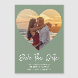 Huwelijkshart Bewaar de datum Foto Magnetische Kaa