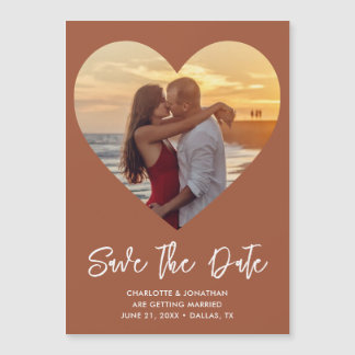 Huwelijkshart Bewaar de datum Foto Magnetische Kaa