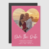 Huwelijkshart Bewaar de datum Foto Magnetische Kaa (Voorkant / Achterkant)