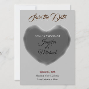 Huwelijkshart Modern Minimalistisch Plain Save The Date