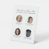 Huwelijksherdenking Vier foto Cocktail Menu Reclamebord Met Voetstuk (Voorkant)